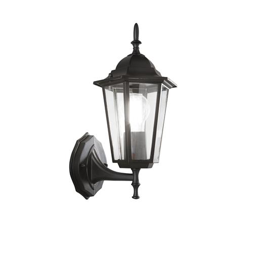 APPLIQUE UP MILANO NERA 1XE27 IP44 17X20