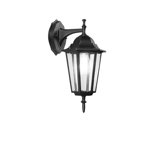 APPLIQUE DOWN MILANO NERA 1XE27 IP44 17X