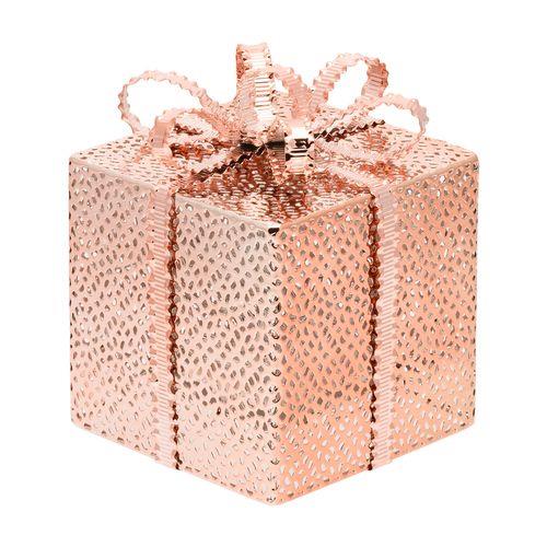 Cubic Gift Box H16,5cm, Pierced Metal wi