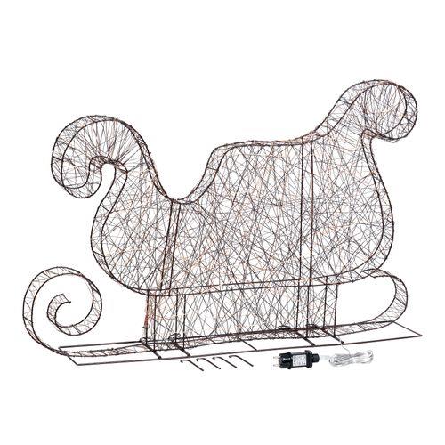 Sleigh 3D H65cm, Brown Copper Metal, 380