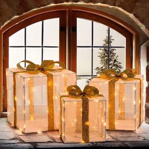 Set 3 Gift Boxes 3D H40-35-30cm, LHC Lin