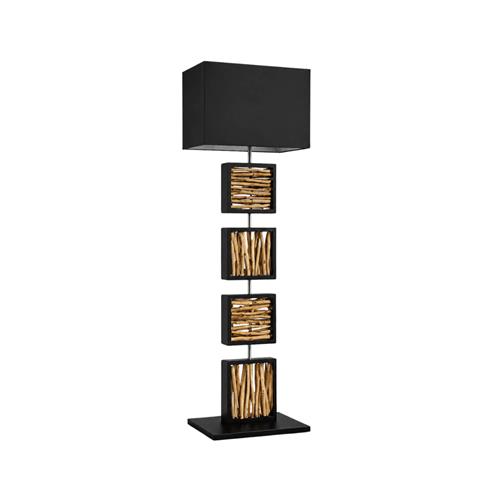 REMA FLOOR LAMP WAX WOOD BK FRAME