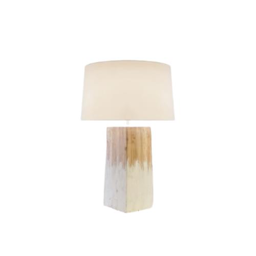 *TRUNK LAMP BASE WHITE W/RND SHADE