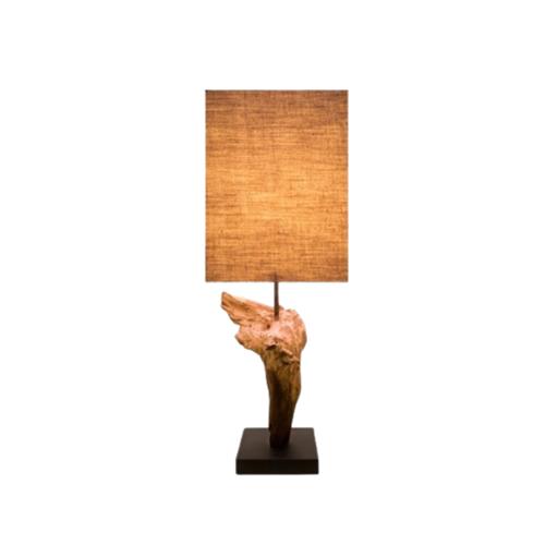 *MINI ORAGON TBL LAMP W/BRWN TALL RECT.