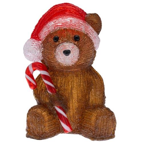Christmas Teddy Bear H24cm+Candy Cane