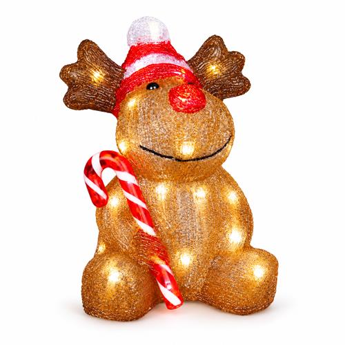 Christmas Reindeer H24cm+Candy Cane