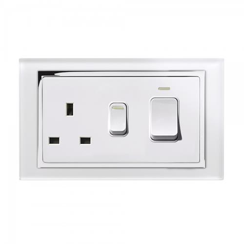 Crystal CT 45A DP Cooker & 13A Socket Wh