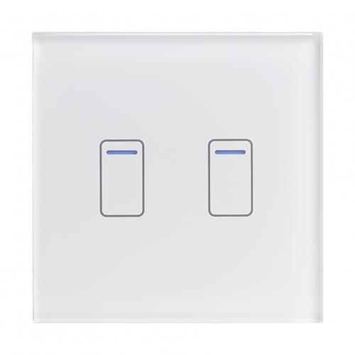 Crystal Touch Switch 240v 2G 2W White