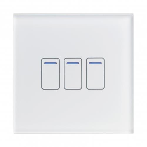 Crystal Touch Switch 240v 3G 2W White