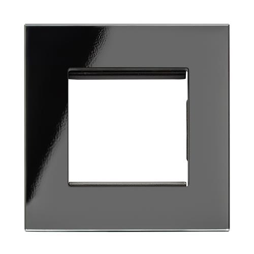 Crystal PG Module Plate 2 Gang Black