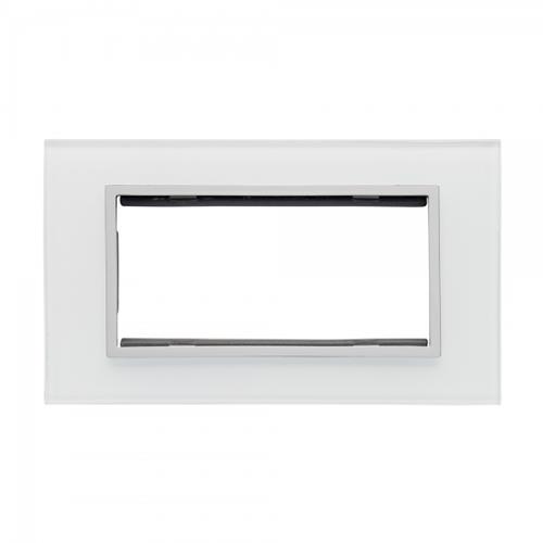 Crystal CT Module Plate 4 Gang White