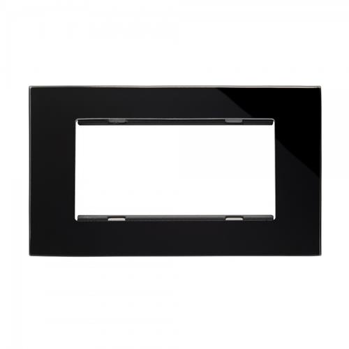 Crystal PG Module Plate 4 Gang Black