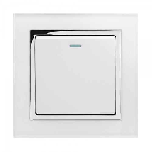 Crystal CT Rocker Light Switch 1G/Int Wh