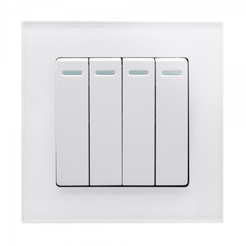 Crystal PG Rocker Light Switch 4G/2W Whi