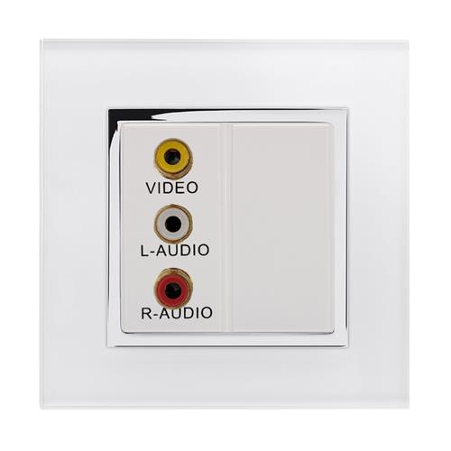 Crystal CT Audio/Video Socket White