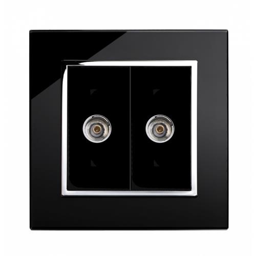 Crystal CT Dual TV Socket Black