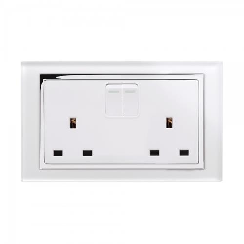 Crystal CT 13A Double Plug Socket with S