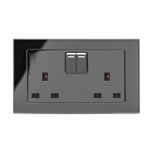 Crystal PG 13A Double Plug Socket with S