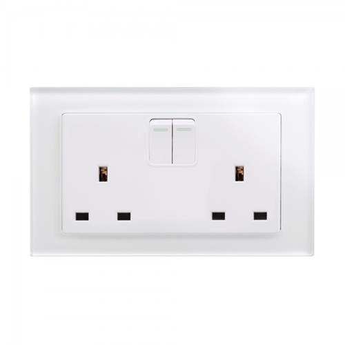 Crystal PG 13A Double Plug Socket with S