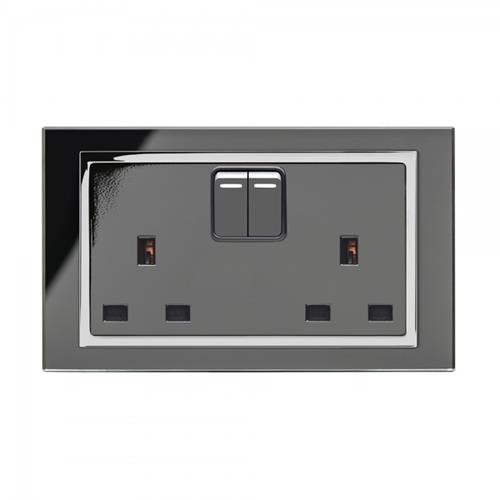 Crystal CT 13A Double Plug Socket with S