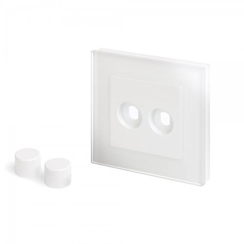 Crystal PG 2 Gang LED Dimmer Plate White