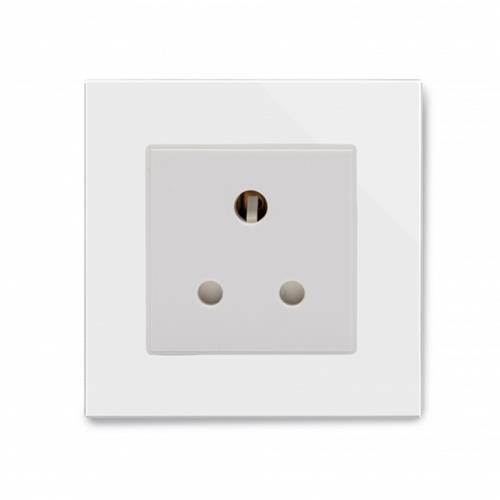 Crystal PG Single 5A Round Pin Socket Wh