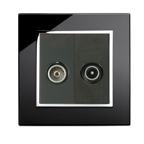 Crystal CT TV - FM Socket Black