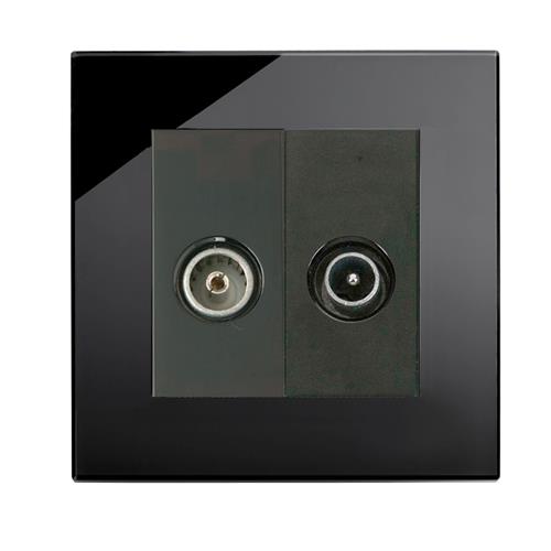 Crystal PG TV - FM Socket Black