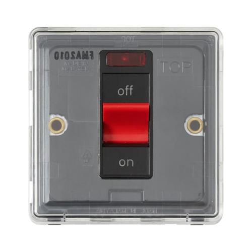 Dimensions Switch 1 Gang DP c/w Neon 50A