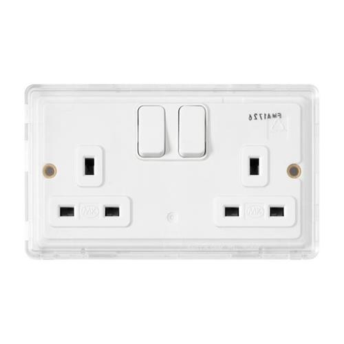 Dimensions Socket 2 Gang DP Dual Earth S