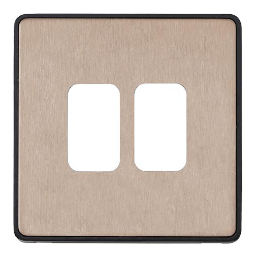 2G SWITCH/2 MOD GRID FRONTPLATE