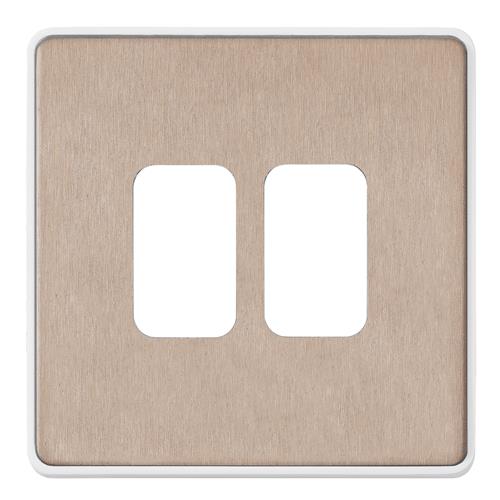 2G SWITCH/2 MOD GRID FRONTPLATE