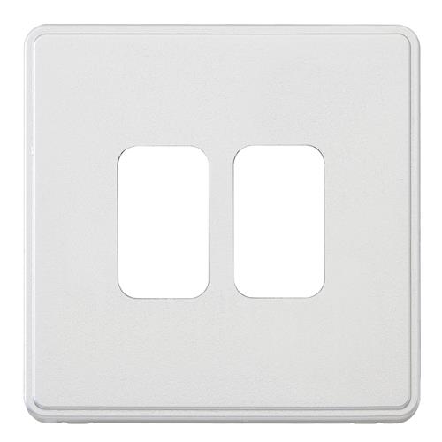 2G SWITCH/2 MOD GRID FRONTPLATE