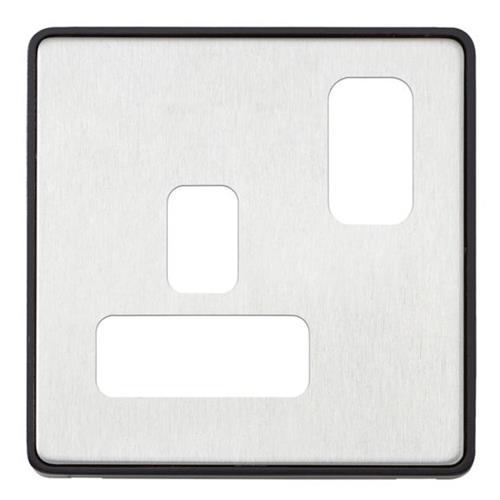 DIM F/PL 1G 13A SWD SOC BLK TR BRSH ST/S