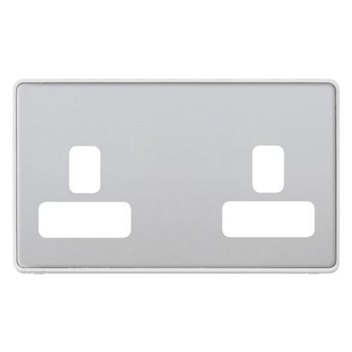 2G 13A DUAL EARTH SOCKET FRONTPLATE