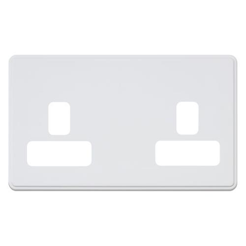 2G 13A DUAL EARTH SOCKET FRONTPLATE