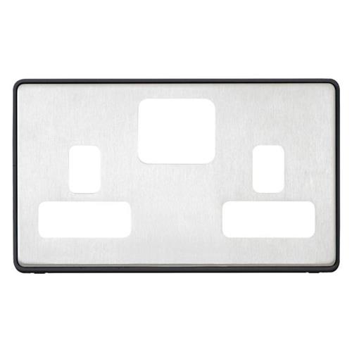 DIM F/PL 2G 13A SWD SOC BLK TR BRSH ST/S