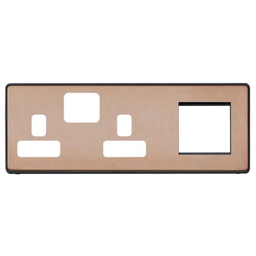 COMBI 2G SW SKT + 2 MOD EURO (RH) FPLATE