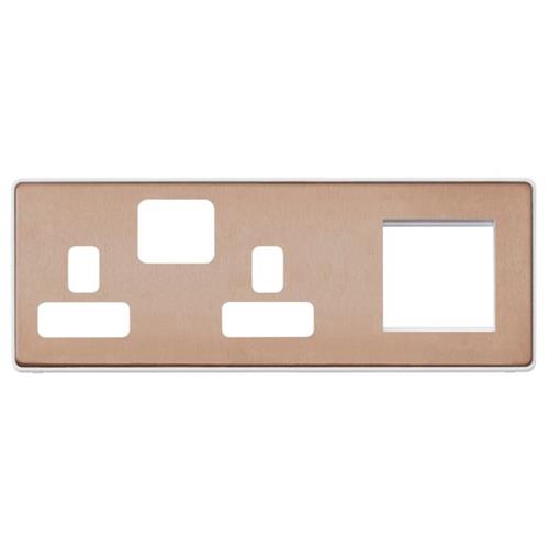 COMBI 2G SW SKT + 2 MOD EURO (RH) FPLATE