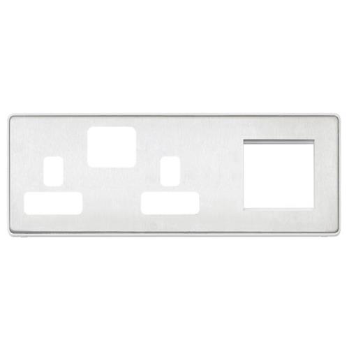 COMBI 2G SW SKT + 2 MOD EURO (RH) FPLATE