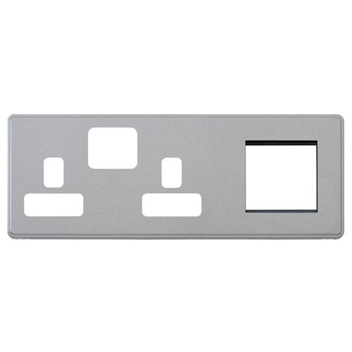 COMBI 2G SW SKT + 2 MOD EURO (RH) FPLATE