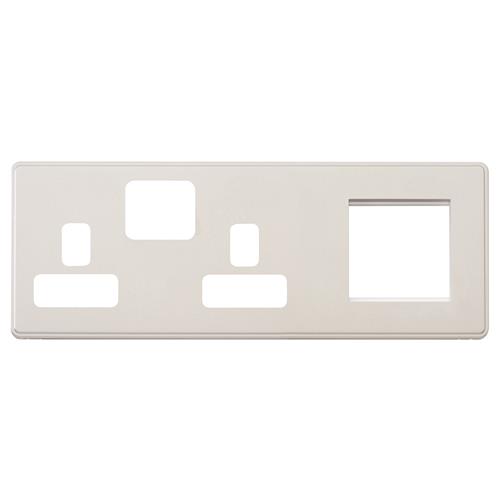 COMBI 2G SW SKT + 2 MOD EURO (RH) FPLATE