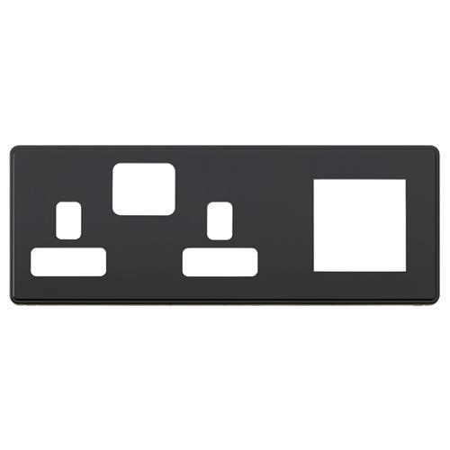 COMBI 2G SW SKT + 2 MOD EURO (RH) FPLATE