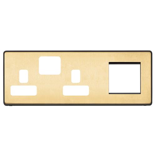 COMBI 2G SW SKT + 2 MOD EURO (RH) FPLATE