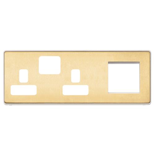 COMBI 2G SW SKT + 2 MOD EURO (RH) FPLATE