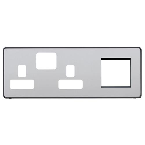 COMBI 2G SW SKT + 2 MOD EURO (RH) FPLATE