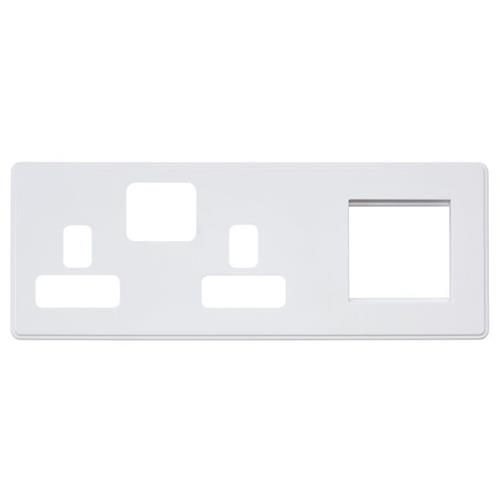 COMBI 2G SW SKT + 2 MOD EURO (RH) FPLATE