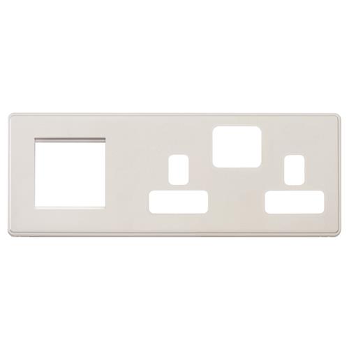 COMBI 2G SW SKT + 2 MOD EURO (LH) FPLATE