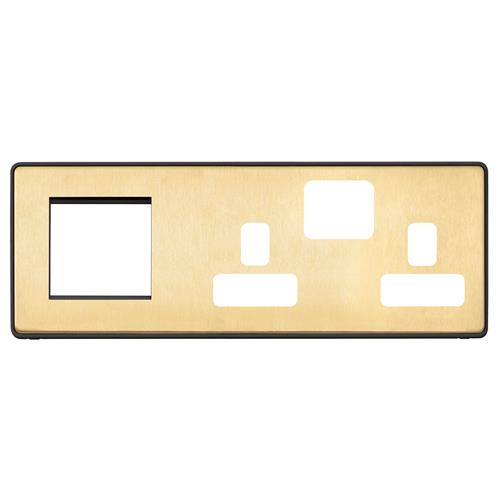 COMBI 2G SW SKT + 2 MOD EURO (LH) FPLATE