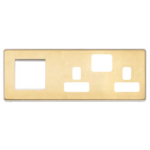 COMBI 2G SW SKT + 2 MOD EURO (LH) FPLATE